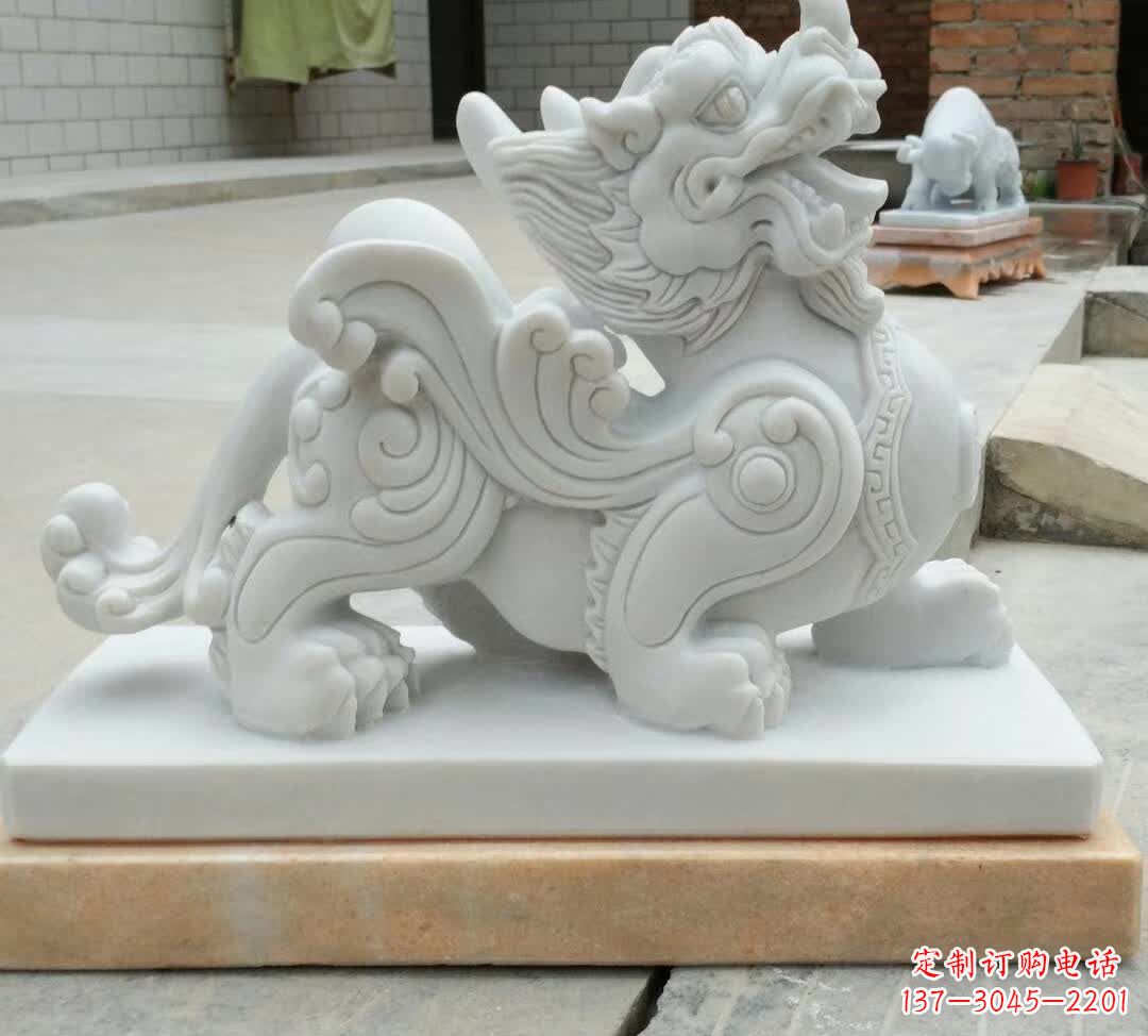 泰州精美汉白玉貔貅雕塑