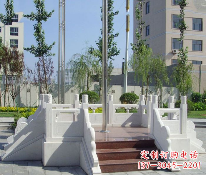 泰州汉白玉升旗台校园石雕