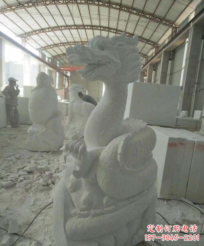 泰州汉白玉生肖龙雕塑