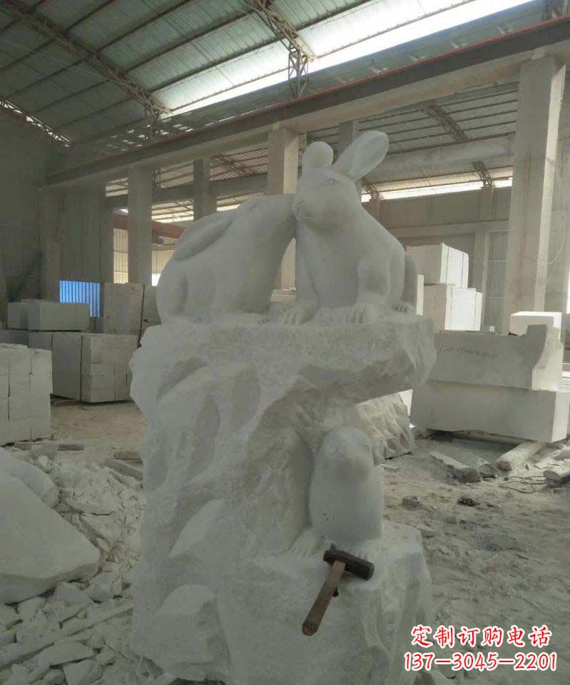 泰州精美的中国古典生肖兔雕塑