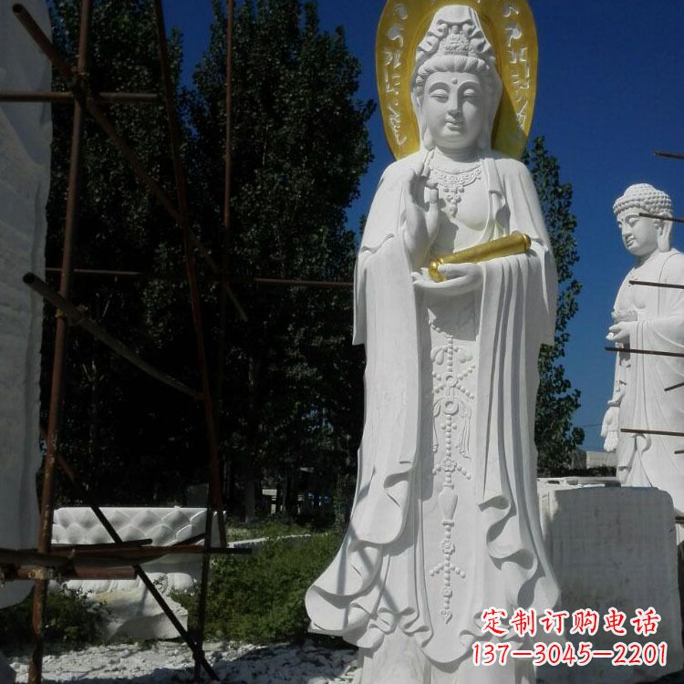 泰州汉白玉石雕佛像石头观音