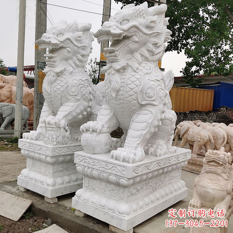泰州汉白玉麒麟雕塑,承载古典之美