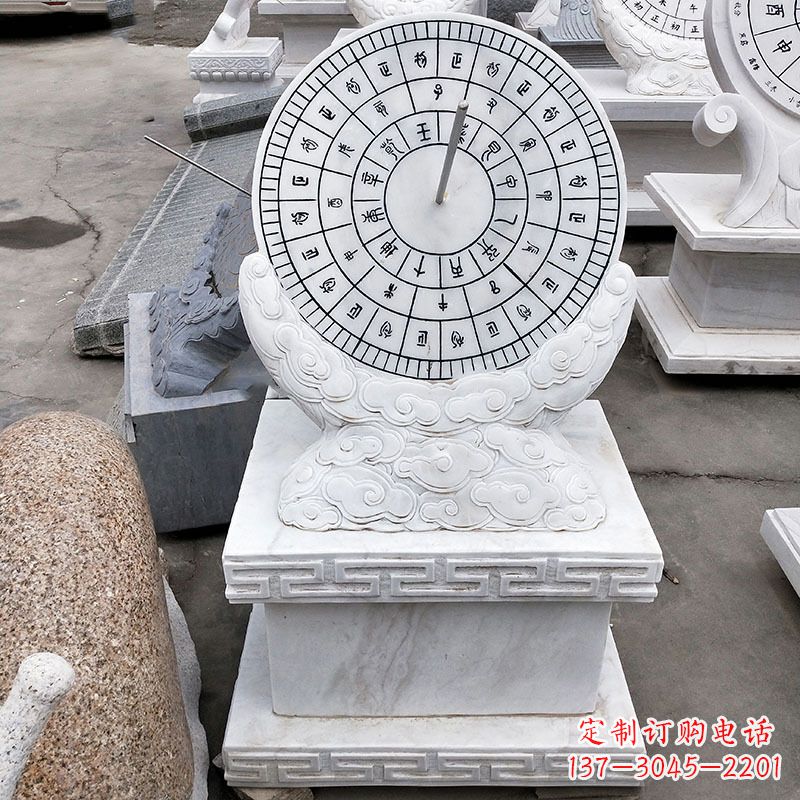泰州汉白玉石日晷雕塑,专属的精美记忆