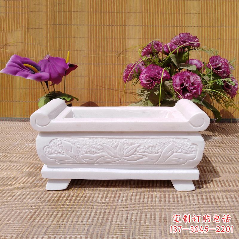 泰州汉白玉石特色香炉雕塑