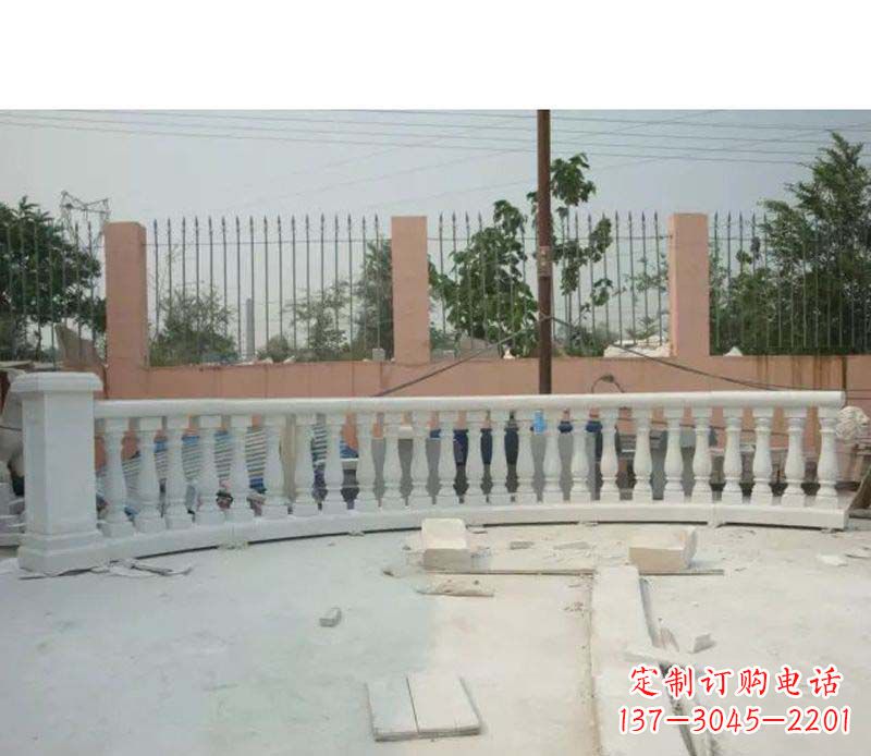 泰州精致白玉石栏杆雕塑