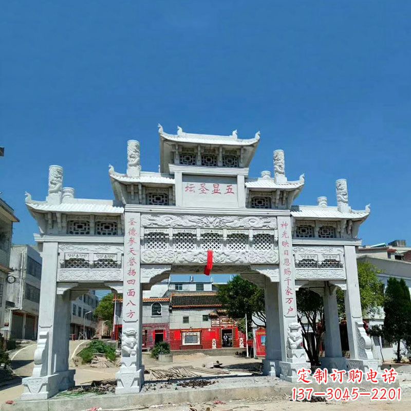 泰州全新定制石牌坊雕塑,为您的寺院注入历史文脉