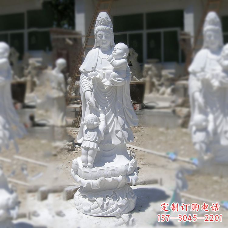 泰州汉白玉送子观音雕塑