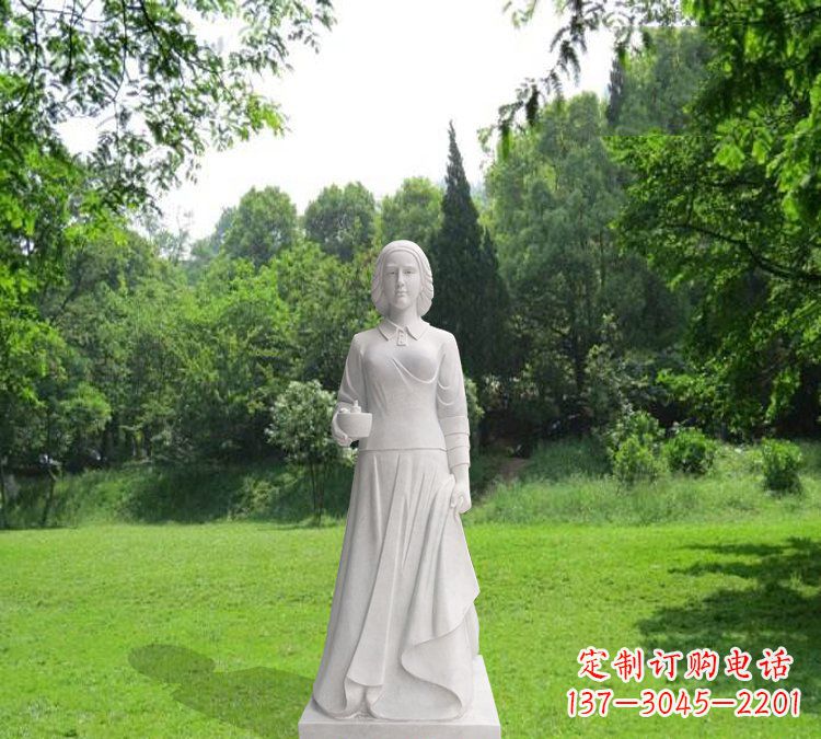 泰州纪念南丁格尔的经典白玉雕塑
