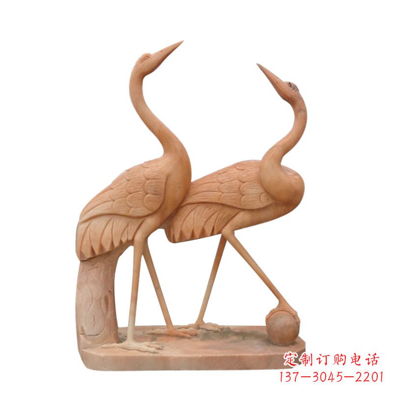 泰州汉白玉花仙鹤雕塑,是来自中领雕塑的一件精…