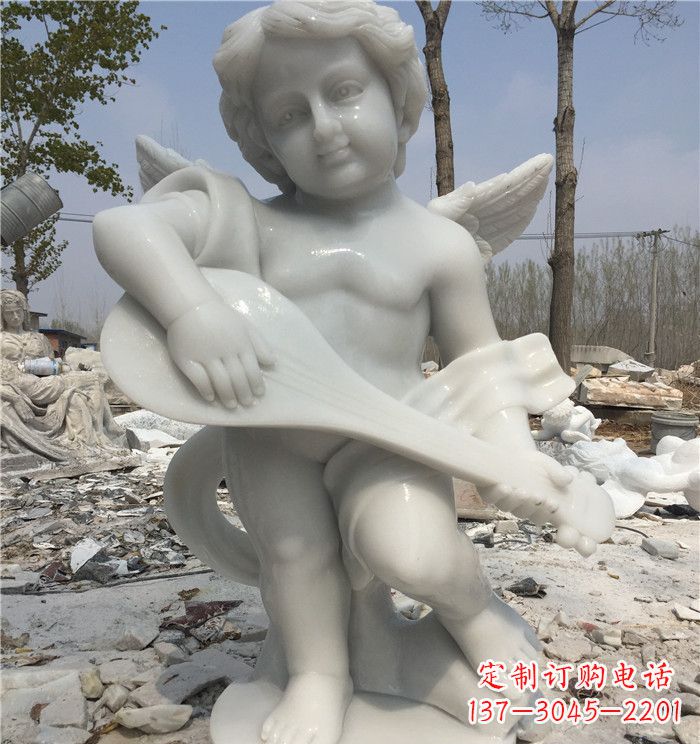 泰州汉白玉小天使公园西方人物石雕 (2)