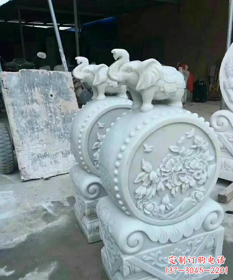 泰州白玉小象抱鼓陪你度过每一天