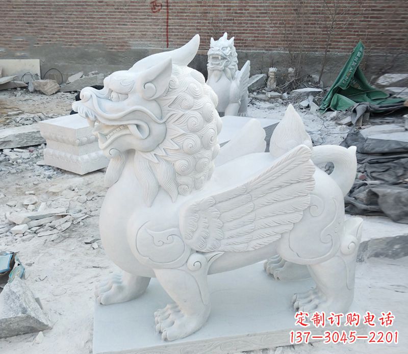 泰州品质卓越的汉白玉独角兽雕塑