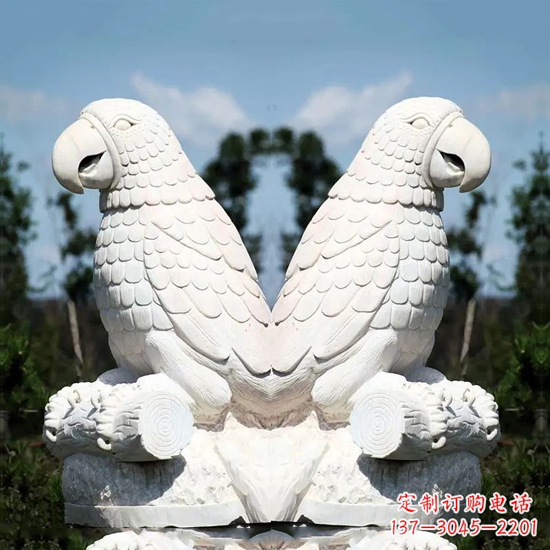 泰州汉白玉鹦鹉石雕,令你赏心悦目