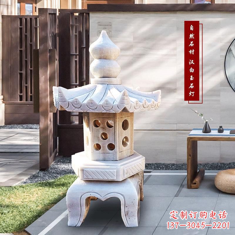 泰州中领雕塑-经典经典汉白玉灯笼园林雕塑