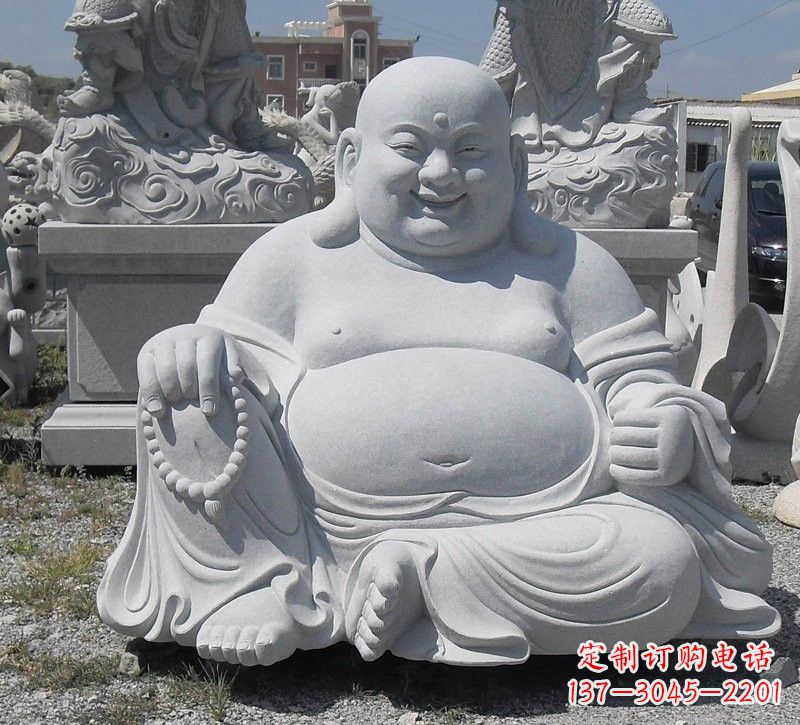 泰州精美高雅的汉白玉弥勒佛雕像