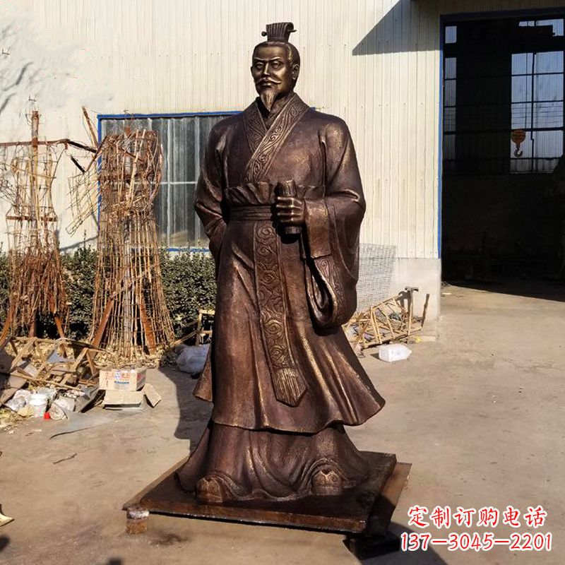 泰州汉武帝刘彻铜雕塑像