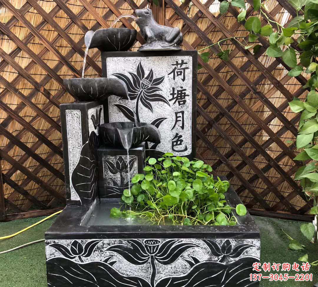 泰州荷塘月色景观石雕喷水池
