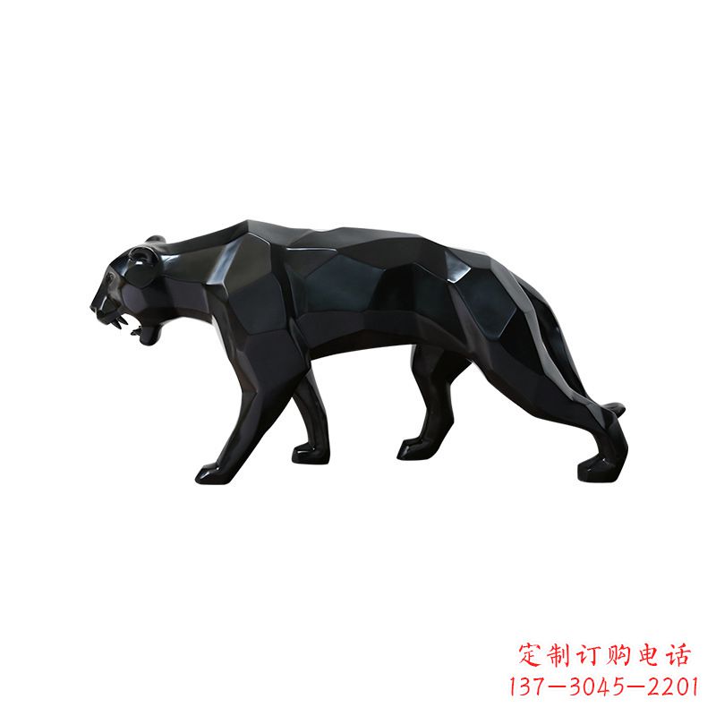泰州黑色魅力,豹子玻璃钢雕塑