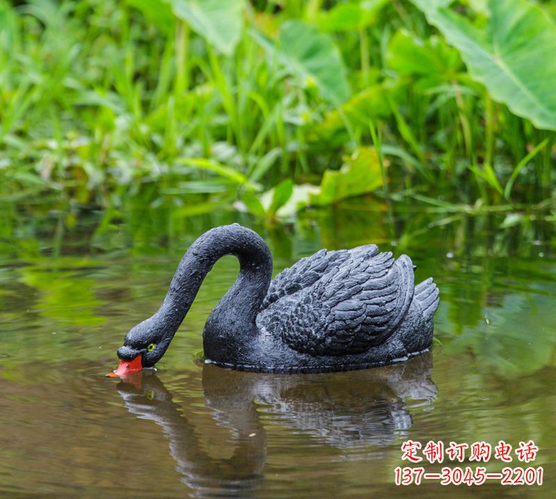 泰州黑天鹅雕塑,水塘装饰摆件