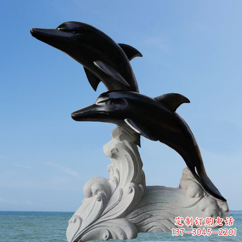 泰州黑曜石海豚石雕
