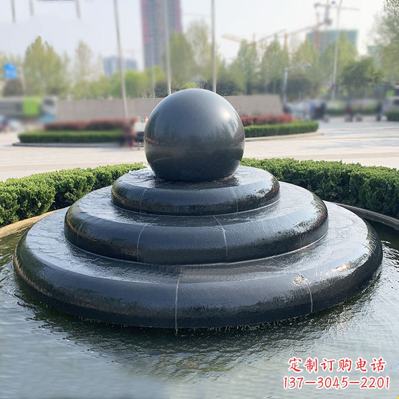 泰州黑曜石风水球:精美雕塑装点繁华都市