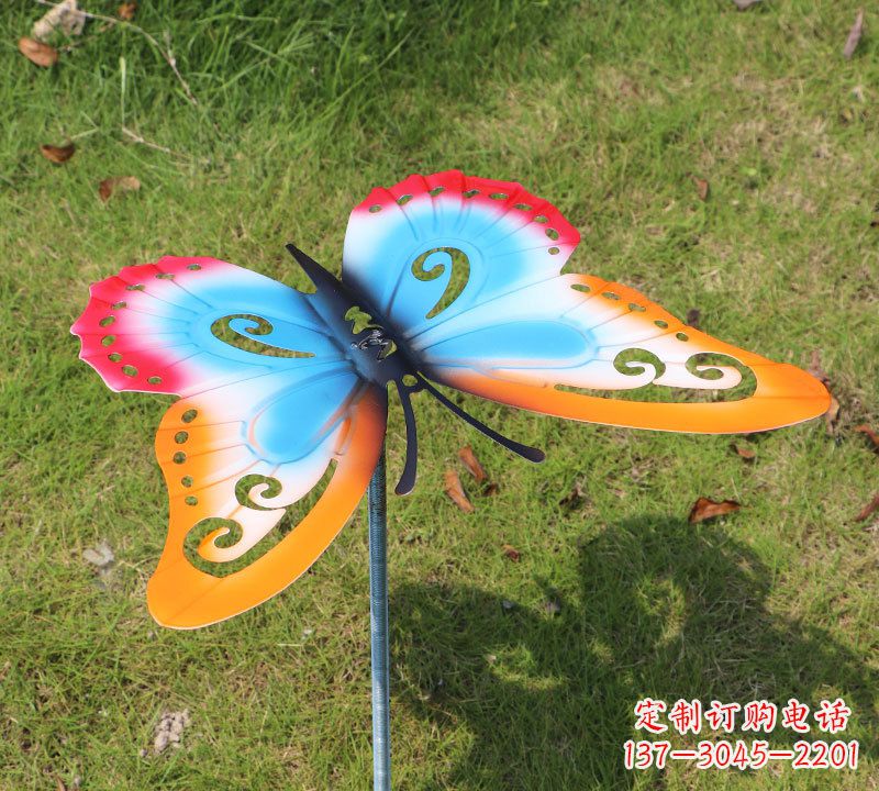 泰州红橙蓝不锈钢蝴蝶雕塑
