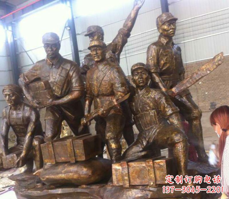 泰州红军打仗铜雕