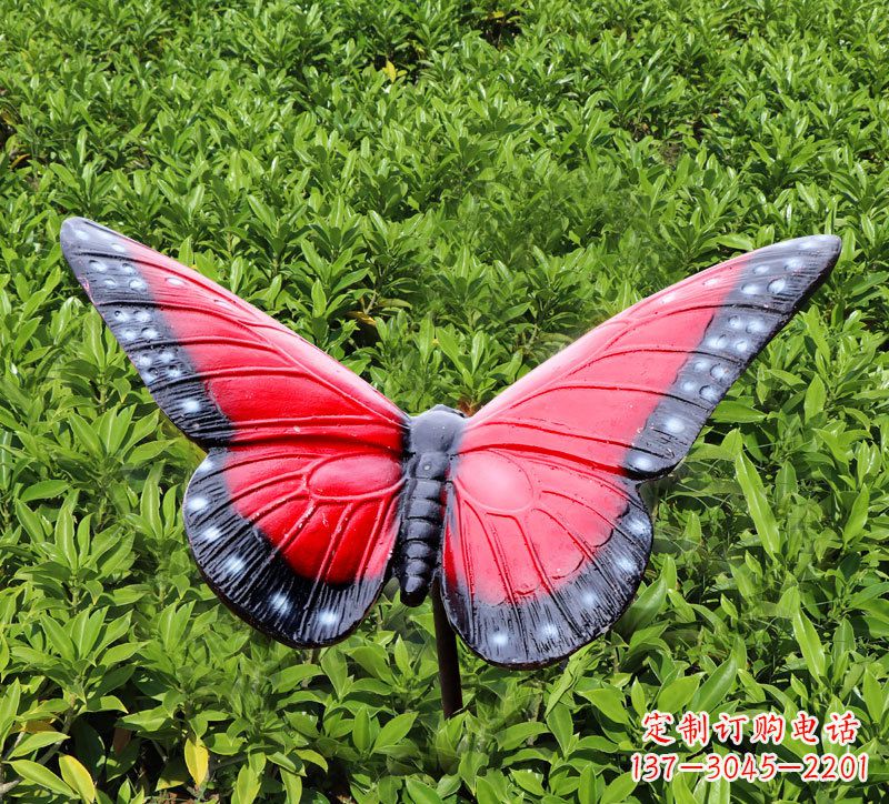 泰州红色玻璃钢树脂仿真蝴蝶插件