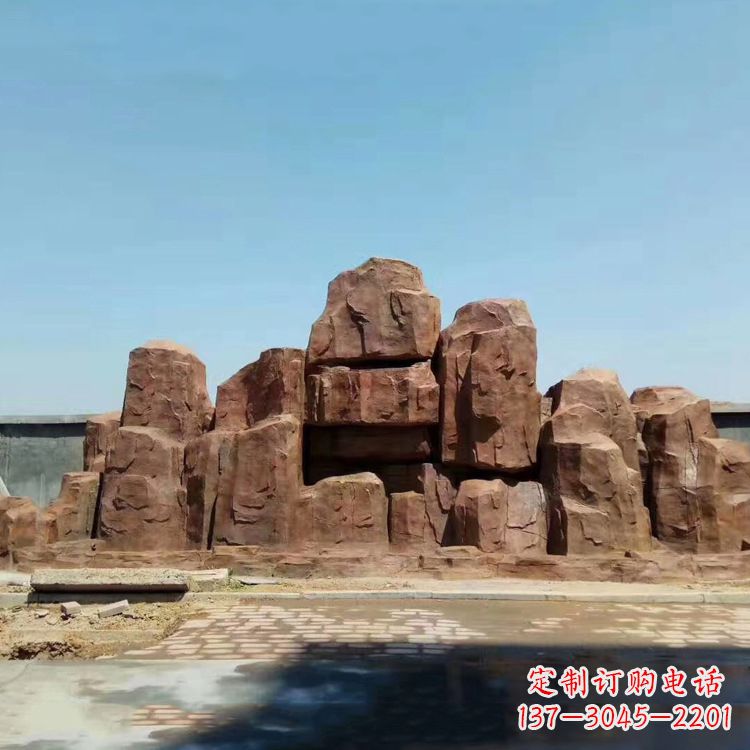 泰州红色塑石塑石仿真假山