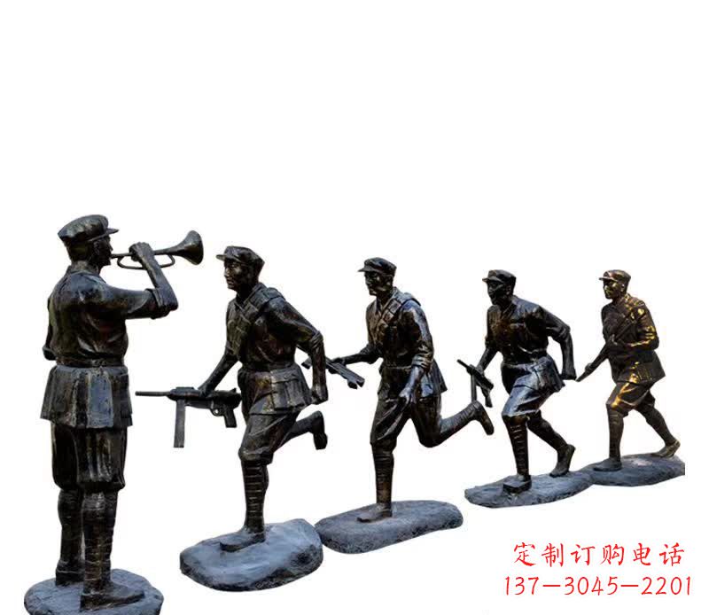 泰州红色文化主题红军铜雕塑
