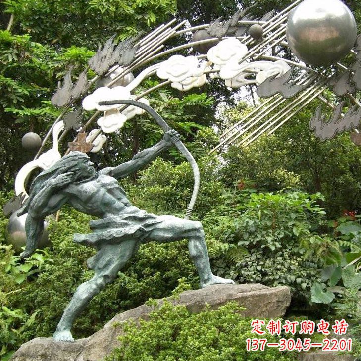 泰州华夏传统精美后羿射日雕塑