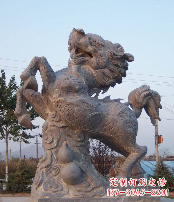 泰州精美独特的麒麟神兽石雕