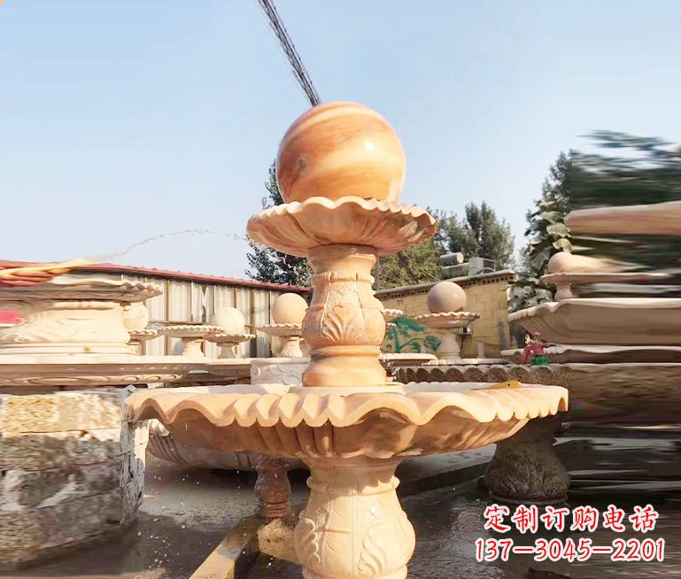 泰州湖北石雕风水球喷泉