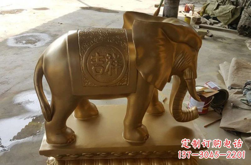 泰州湖南玻璃钢仿铜大象雕塑,为您展示艺术之美