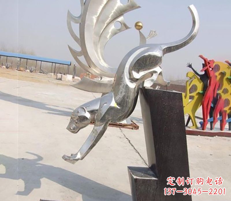 泰州经典大气的不锈钢豹子雕塑