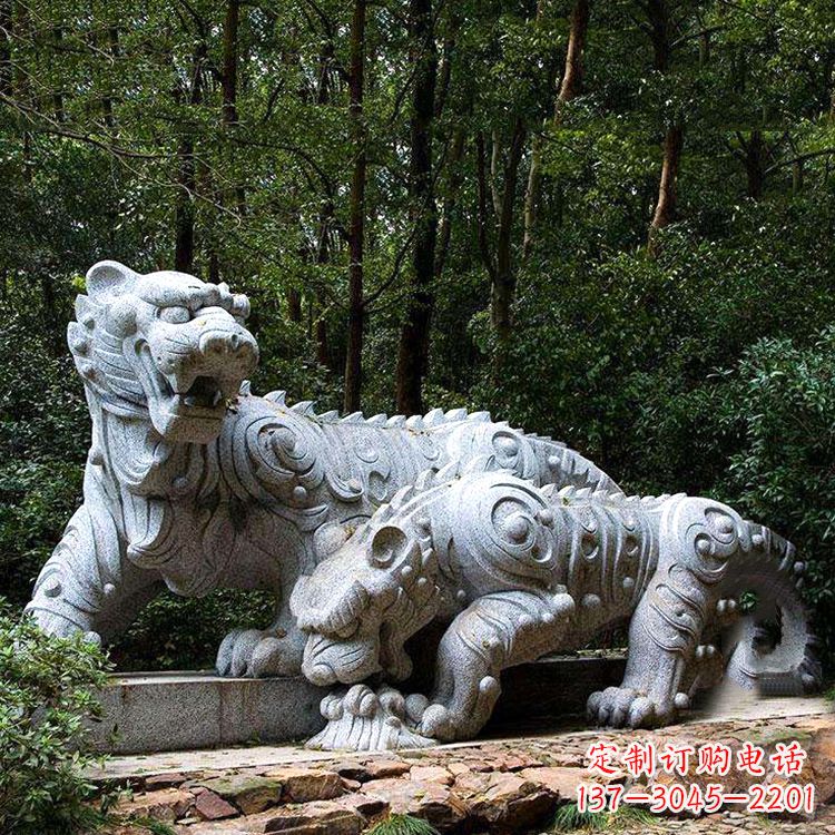 泰州花岗岩抽象石雕老虎园林动物雕塑
