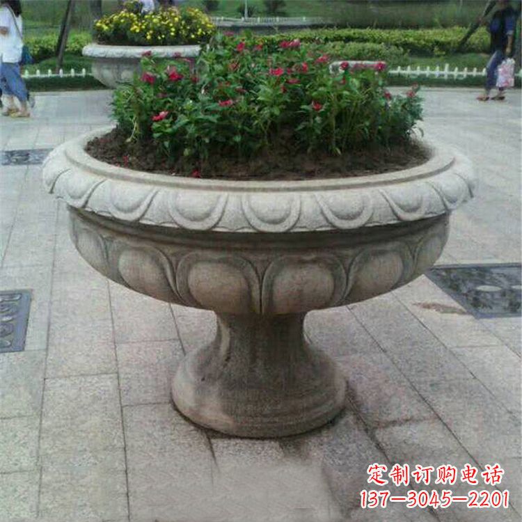 泰州中领雕塑:精美花岗岩公园石雕花盆