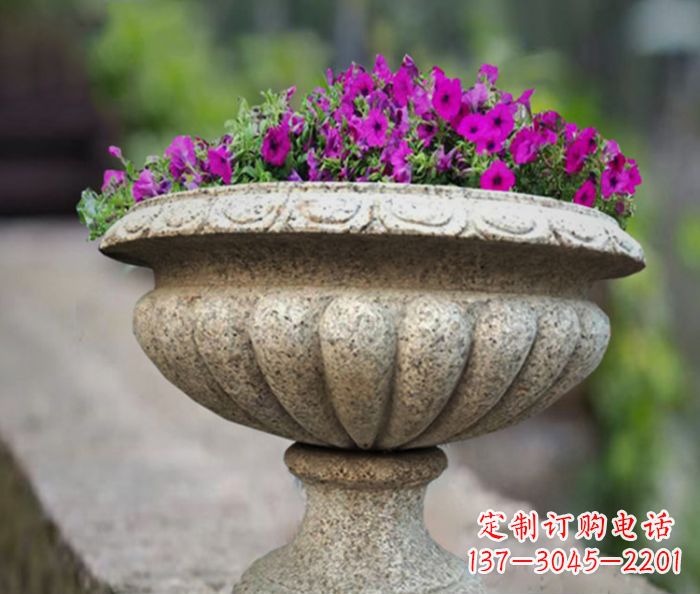 泰州花岗岩花盆小区石雕 (2)