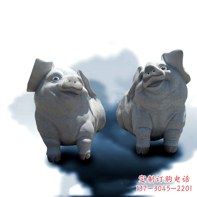 泰州花岗岩动物雕塑-可爱的福猪