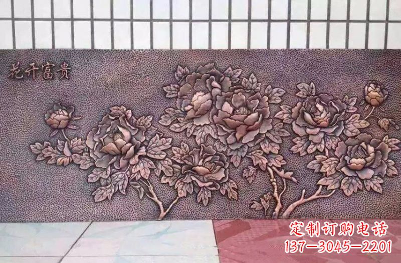 泰州精美绝伦的牡丹铜浮雕