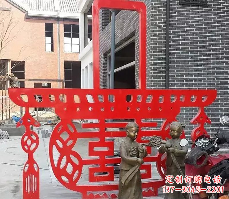 泰州花篮剪纸雕塑不锈钢