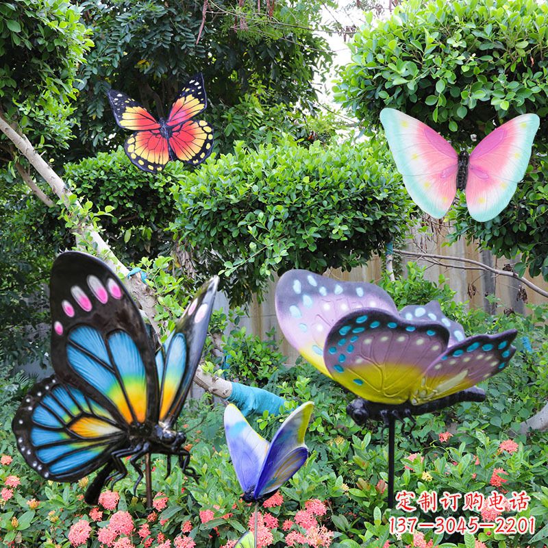 泰州花园玻璃钢仿真蝴蝶雕塑摆件