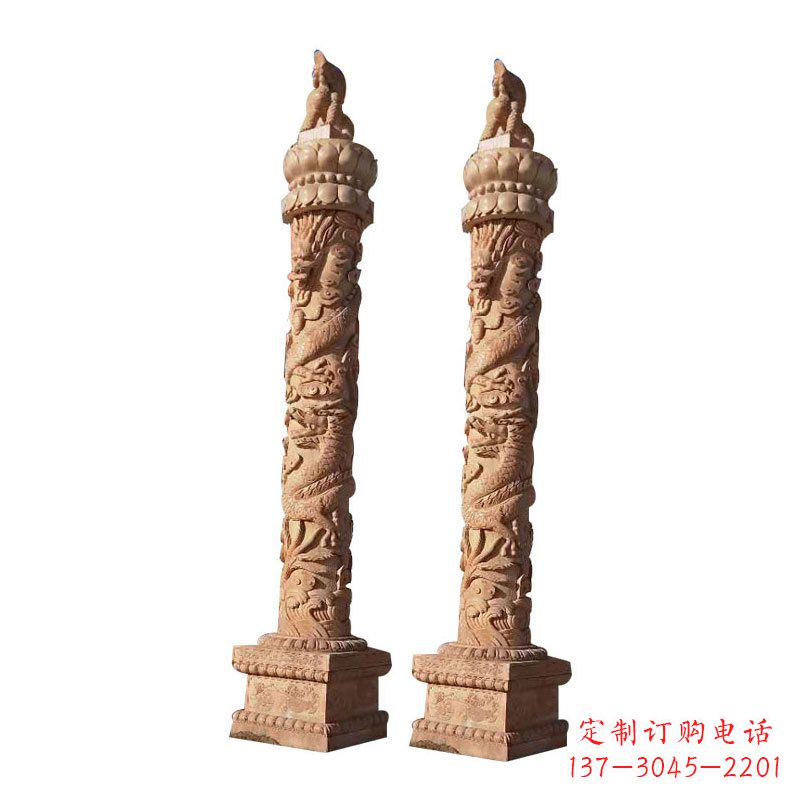 泰州华表盘龙柱石雕