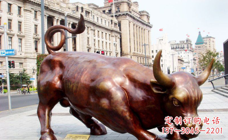 泰州华尔街牛招财牛铜雕,拥有力量的象征