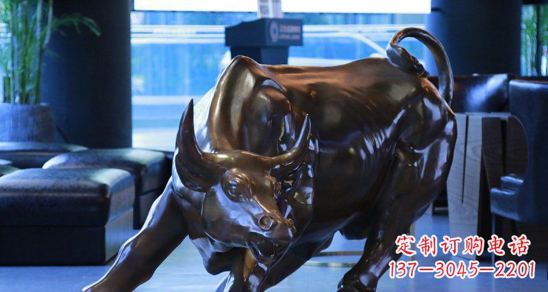 泰州华尔街牛招财铜雕——精美装点空间,招财进宝