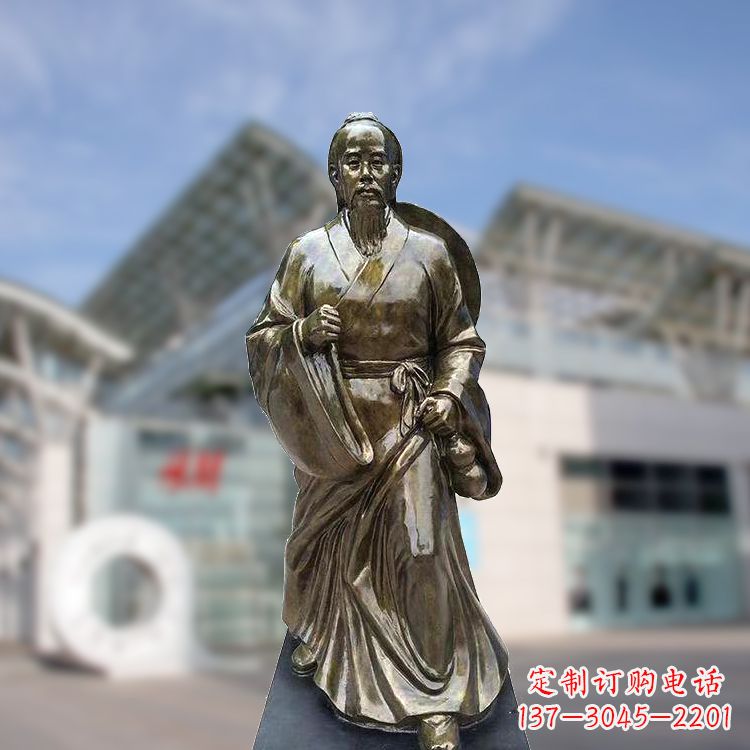泰州华佗仿铜雕塑,雕刻技艺精湛