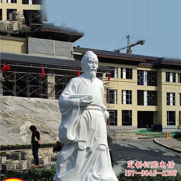 泰州高雅精美的华佗白玉石雕像