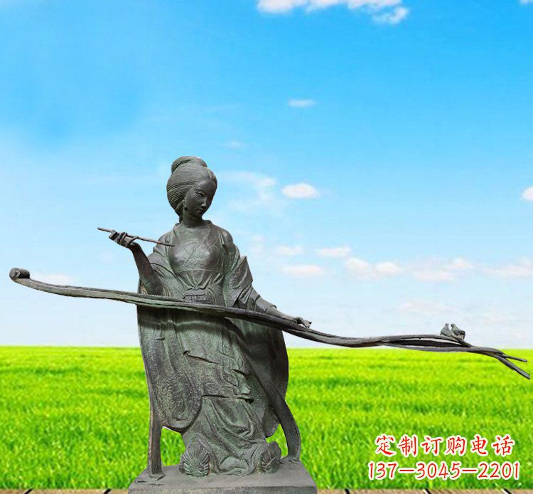 泰州画画的古代美女铜雕