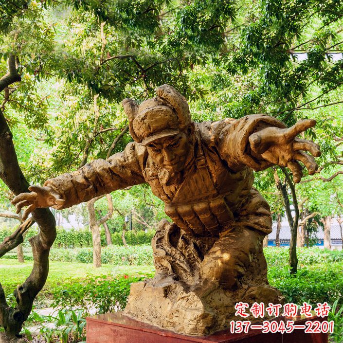 泰州黄继光铜雕半身像-公园名人著名抗战英雄人物雕像