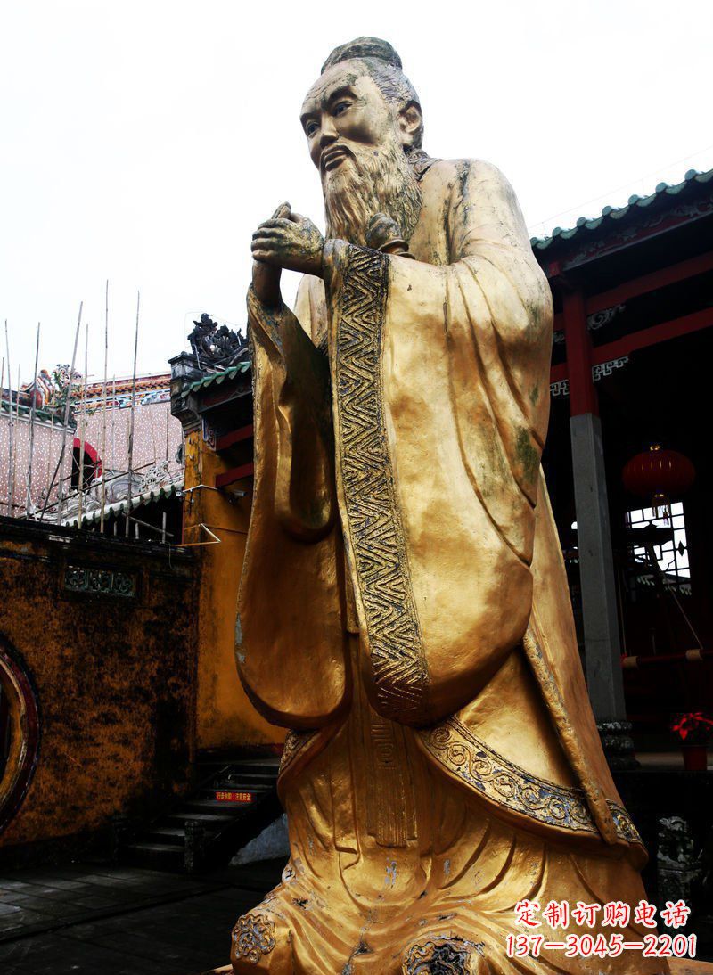 泰州精致黄铜孔子雕塑,永久流传中华文化